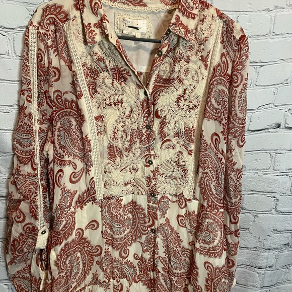RARE!!Anthropologie Allaire Paisley Maxi Shirt Dress. NWOT - Picture 7 of 11